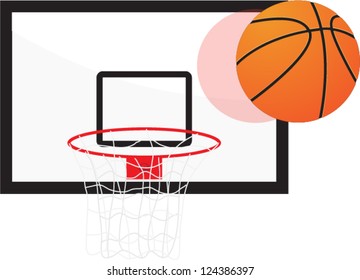 basketball hoop and ball