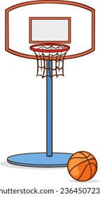 basketball hoop and basketball ball