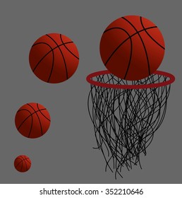 basketball hoop and ball