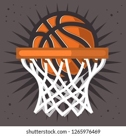 Basketball Hoop And A Ball Design Vector Graphic