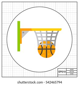 Basketball Hoop and Ball Icon