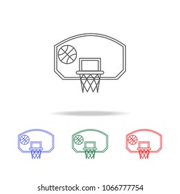 basketball hoop with ball icon. Elements of education multi colored icons. Premium quality graphic design icon. Simple icon for websites, web design, mobile app, info graphics