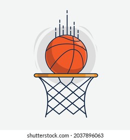 Basketballkorb und Ball-Icon-Illustration