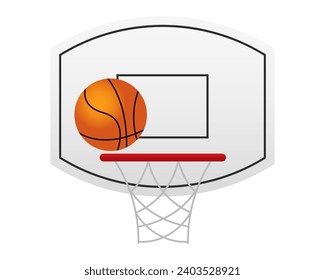 Basketball hoop and ball line icon. Basket, game, sport, team, court, jump, throw, high. Vector icons for business and advertising