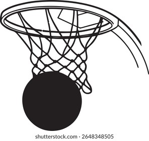 Basketball hoop and ball outdoor 