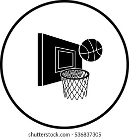 Basketball Hoop And Ball Symbol