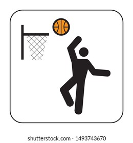 basketball hoop with ball vector icon