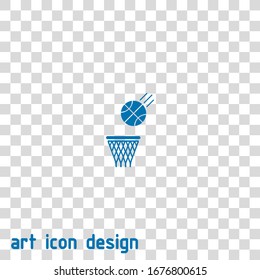 basketball hoop with ball vector icon on white background