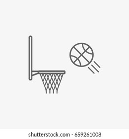 basketball hoop with ball vector icon