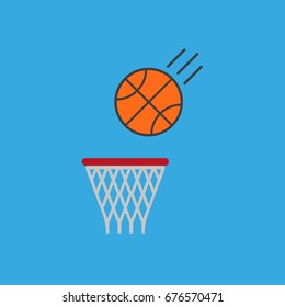 basketball hoop with ball vector icon
