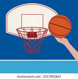 Basketball hoop and ball. vector illustration