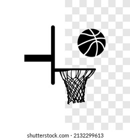 Basketball Hoop And Basketball Black Vector Png Image