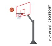 Basketball hoop cartoon vector illustration. Outdoor basketball stand, suitable for daily sports. Basketball goals are suitable for any season.