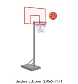 Basketball hoop cartoon vector illustration. Outdoor basketball stand, suitable for daily sports. Basketball goals are suitable for any season.