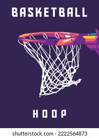 Basketball Hoop, Design in WPAP Pop Kunstillustration von hoher Qualität Posters.