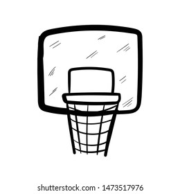 basketball hoop doodle icon vector hand drawing 