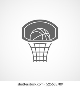 Basketball Hoop Flat Icon On White Background