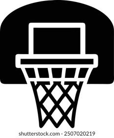 Basketball Hoop Glyph Icon Vector for Sports and Game Design