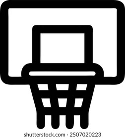 Basketball Hoop Glyph Icon Vector for Sports and Game Design