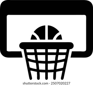 Basketball Hoop Glyph Icon Vector for Sports and Game Design