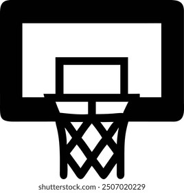 Basketball Hoop Glyph Icon Vector for Sports and Game Design