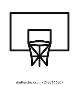 Basketball Hoop icon Black line art vector