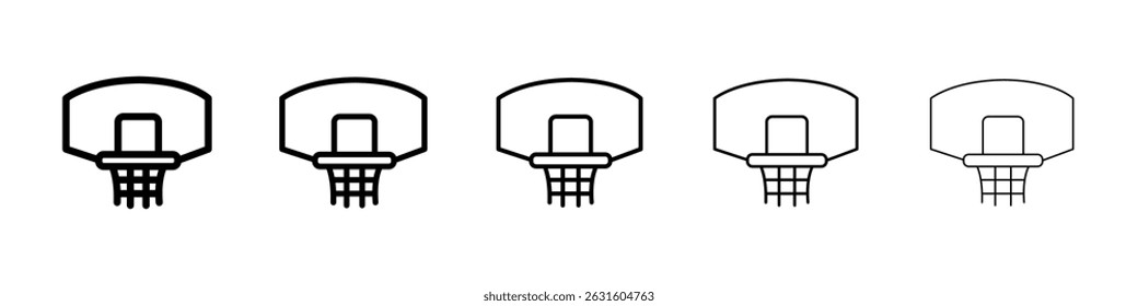 Ícone de aro de basquete em preto. Ilustração vetorial para design gráfico