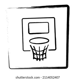 Basketball-Hoop-Symbol. Brush-Rahmen. Vektorgrafik.