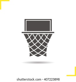 Basketball hoop icon. Drop shadow silhouette symbol. Vector isolated illustration