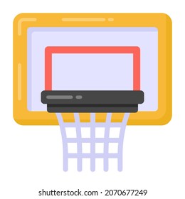 Basketball hoop icon in flat design, basketball rims vector 