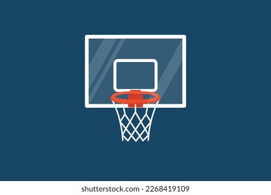 Basketball hoop icon in flat design style. vector illustration