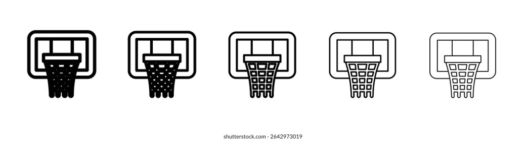 Ícone de basquete Hoop Design plano em plano de fundo isolado