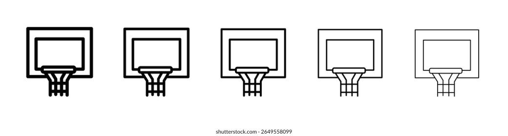 Logotipo de contorno simple plano del icono del aro del baloncesto