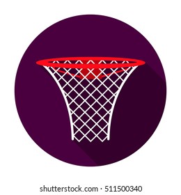 Basketball hoop icon in flat style isolated on white background. Sport and fitness symbol stock vector illustration.