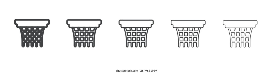 basketball hoop icon flat thin illustration symbol