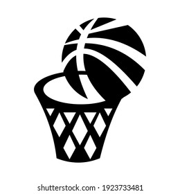 Basketball and hoop icon isolated vector illustration. High quality black style vector icons