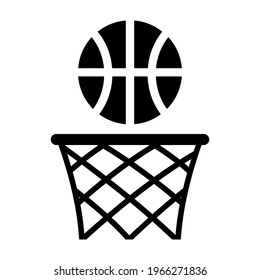 Basketball and hoop icon isolated vector illustration. High quality black style vector icon