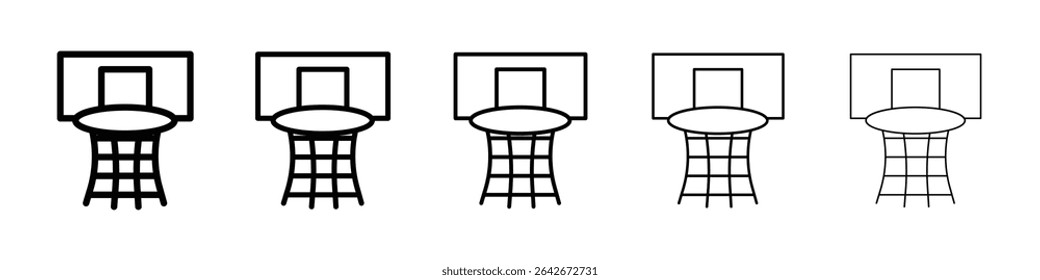 Vetor isolado ícone de basquete Hoop no fundo branco definido