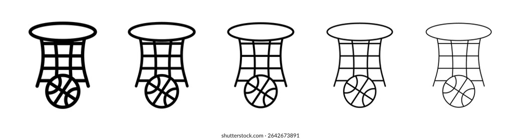 Vetor isolado ícone de basquete Hoop no fundo branco definido