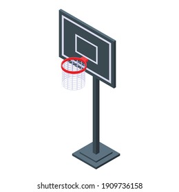 Basketball hoop icon. Isometric of basketball hoop vector icon for web design isolated on white background