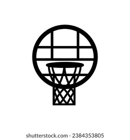 Basketball Hoop Icon on White Background - Simple Vector Illustration