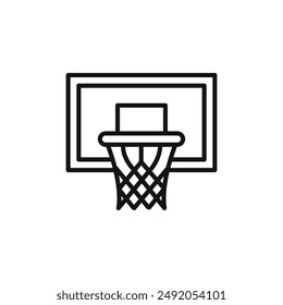 Basketball Hoop icon outline collection in black and on white background