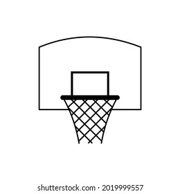 basketball hoop icon with outline style