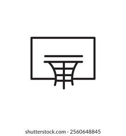 Basketball Hoop icon Outline vector for web ui