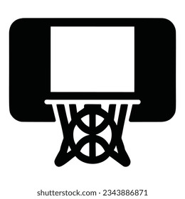 basketball hoop icon over white background