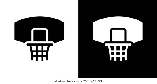 Vetor de linha simples de ícone de aro de basquete. Símbolo, logotipo.