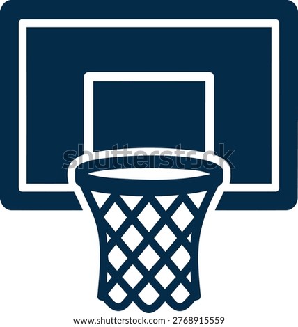 Basketball hoop icon, simple style. A vector illustration of a basketball backboard and net, perfect for sports design, apps, and web graphics.