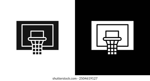 Icono de aro de baloncesto Marca de símbolo en estilo relleno