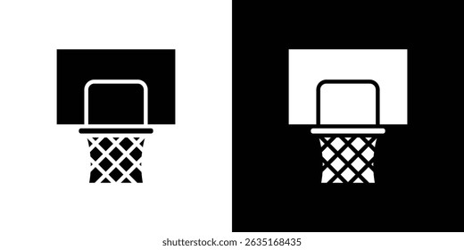 Símbolos de ícone de aro de basquete. Ilustração vetorial.