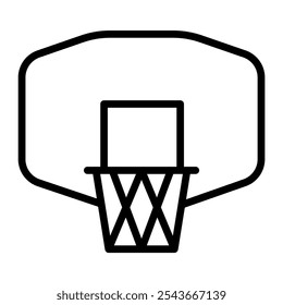 Basketball hoop icon in thin line style vector illustration graphic design